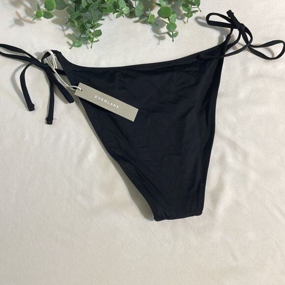 Everlane String Bikini Women's Small NWT Bottom Swim Black Sides Tie Beach - Picture 6 of 9